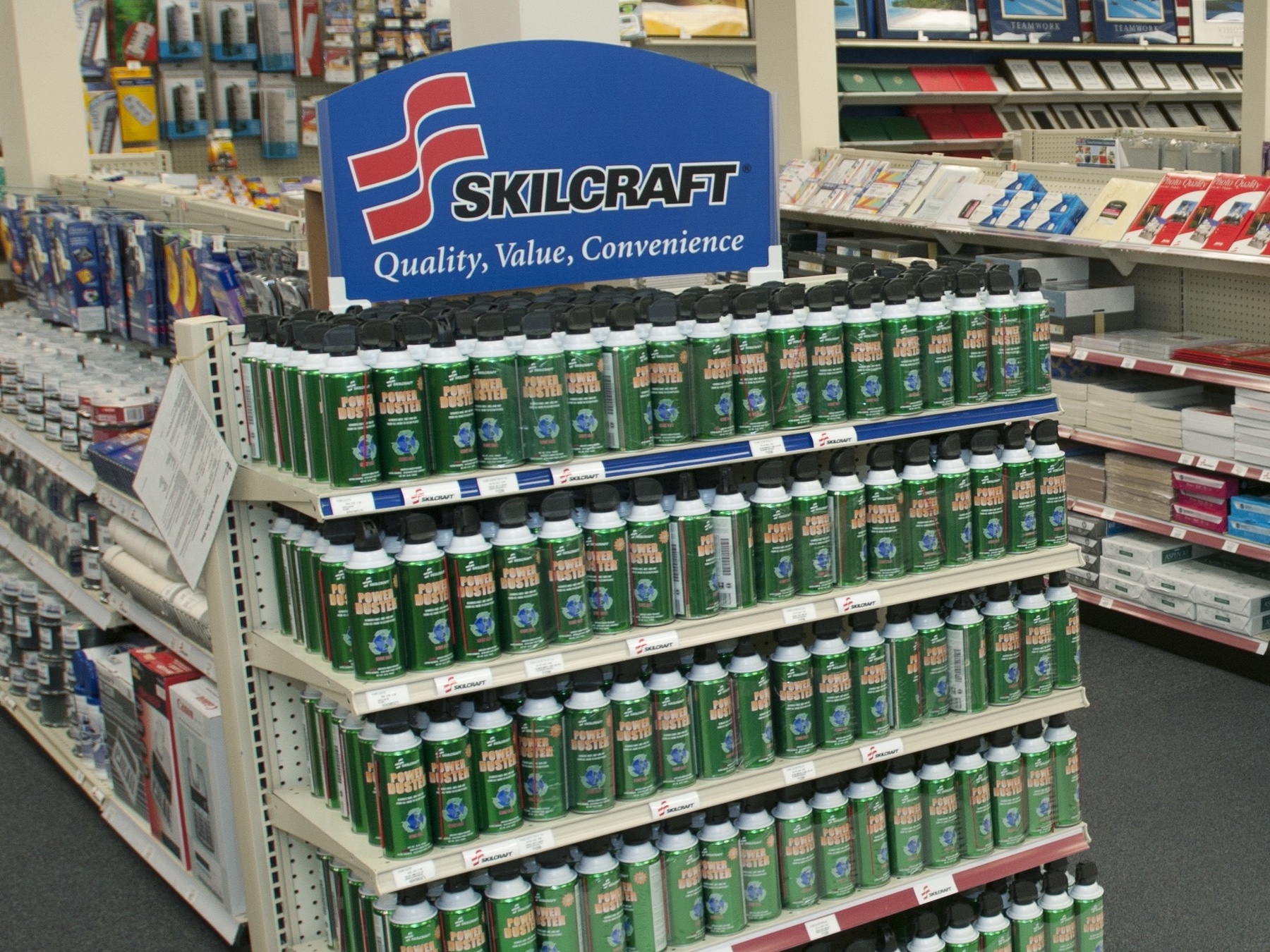 An endcap aisle displaying SkillCraft products